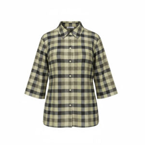 Style & Co. Woman 100% Silk Plaid 3/4 Sleeve Button-Down Shirt Size 20W